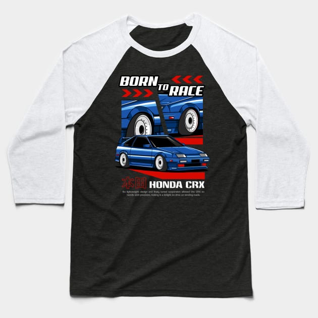 Retro CRX Design Baseball T-Shirt by Harrisaputra